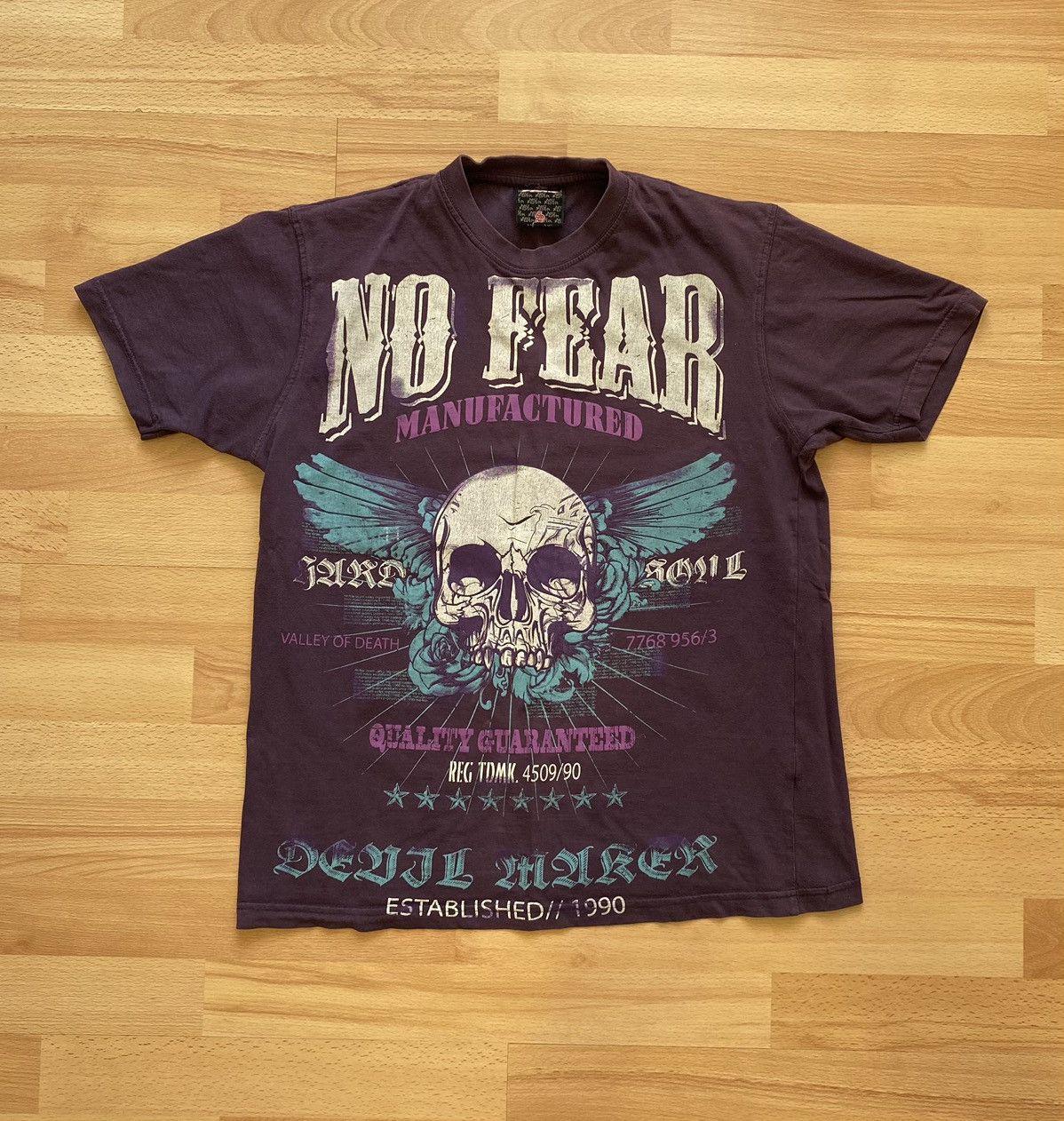 No Fear 90s No Fear Vintage Big Logo Skull Print Crazy T-Shirt Size US S / EU 44-46 / 1 - 1 Thumbnail