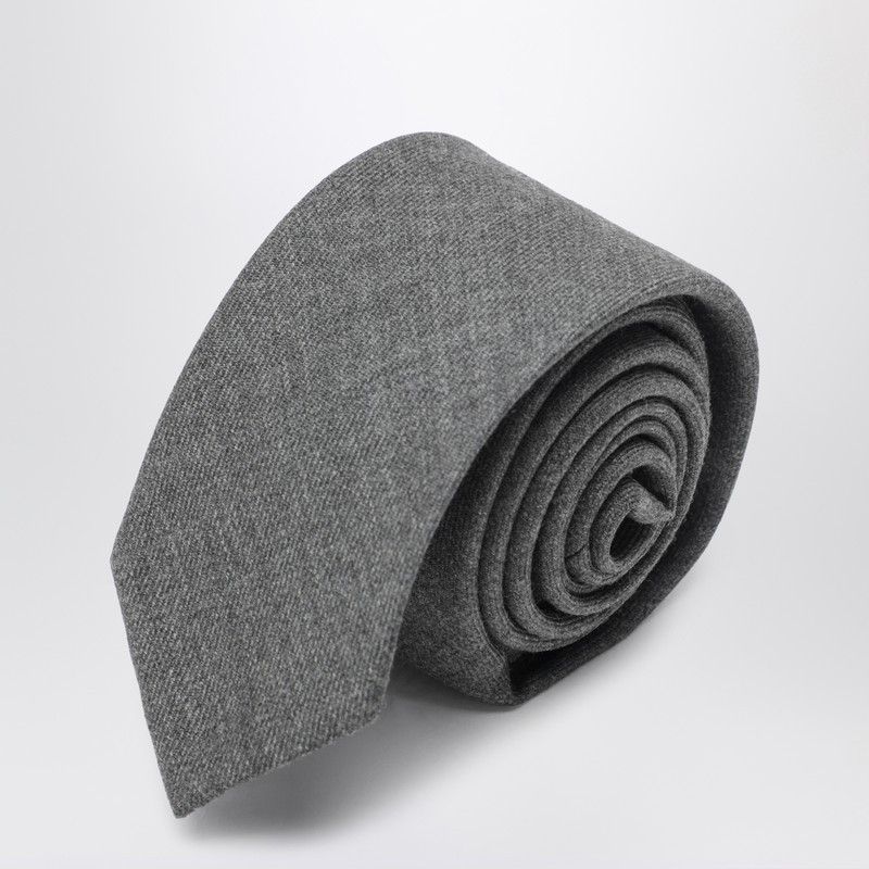 Thom Browne Thom Browne Grey Wool Tie Size ONE SIZE - 1 Preview