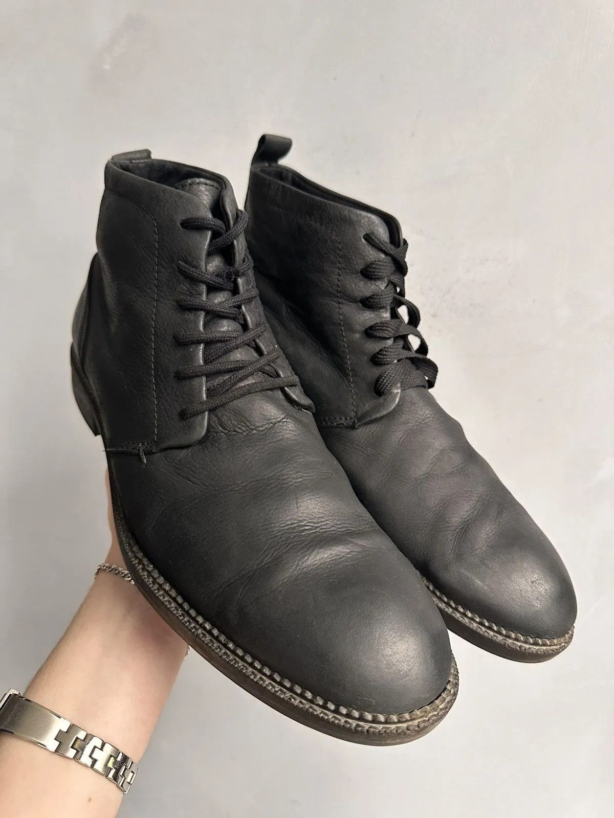 Vintage Leather vintage low-top boots lace-up MoMA classic style Size US 12 / EU 45 - 3 Thumbnail