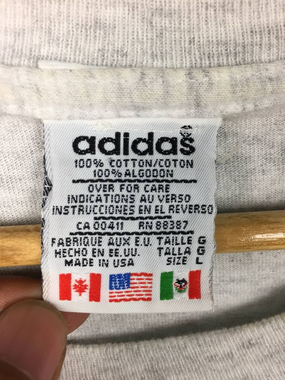 Adidas Vtg 90s Adidas Soccer Made in USA Single Stitch Tee Size L Size US L / EU 52-54 / 3 - 16 Thumbnail