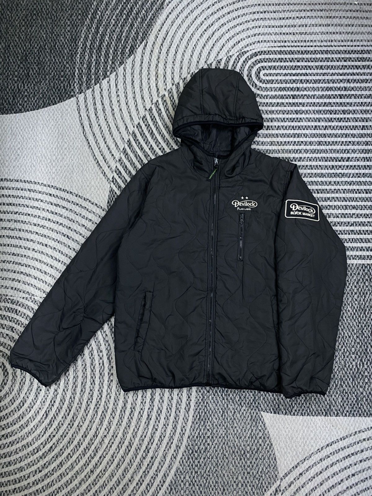 Devilock Vintage Devilock Black Market Patches Quilted Hooded Jacket Size US M / EU 48-50 / 2 - 1 Thumbnail