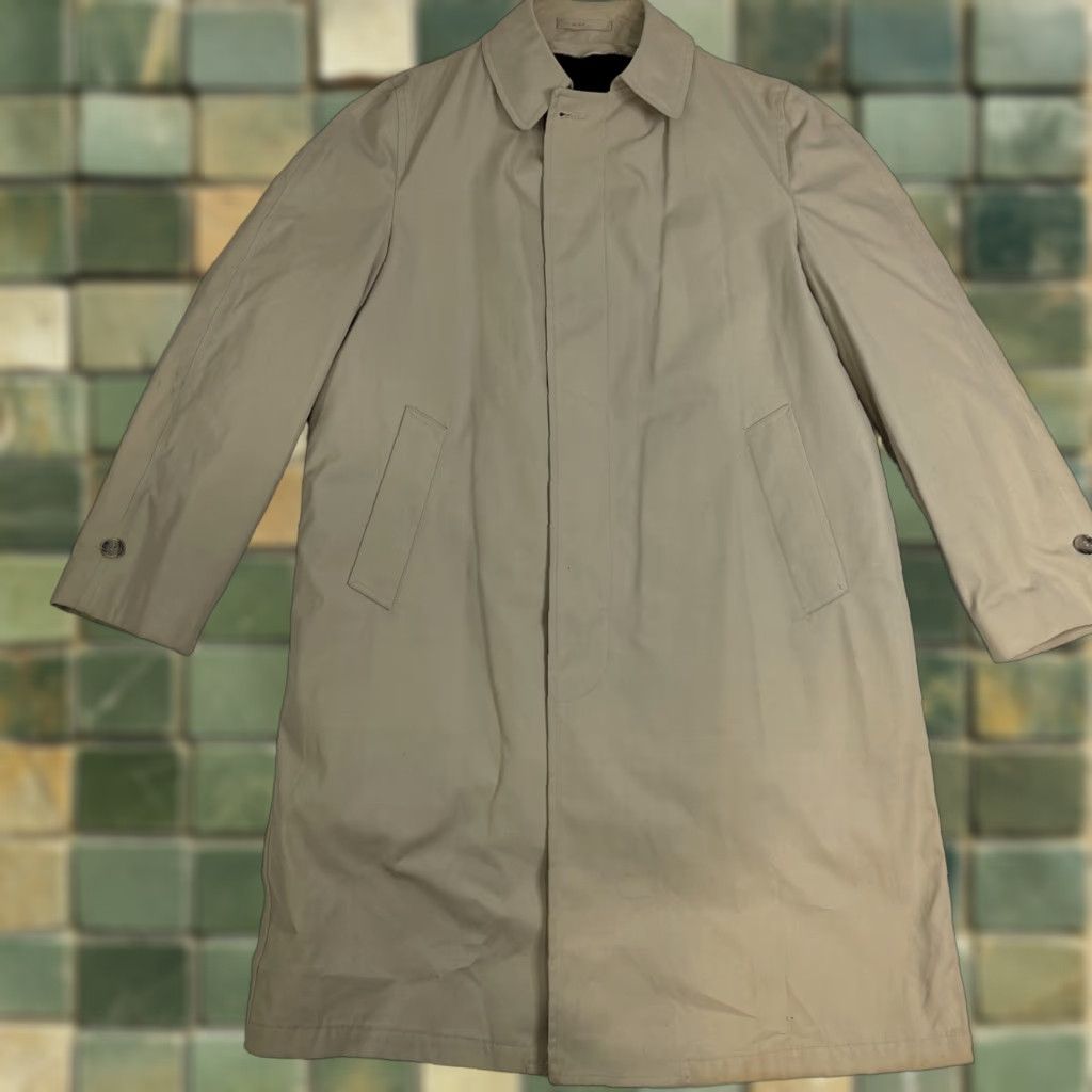 Vintage Clipper Mist Trench Coat Men's 36 Regular Beige Lined Removable Lining Cotton Long Coat Mens Beige Trench 36 Regular Size US XXS / EU 40 - 1 Thumbnail