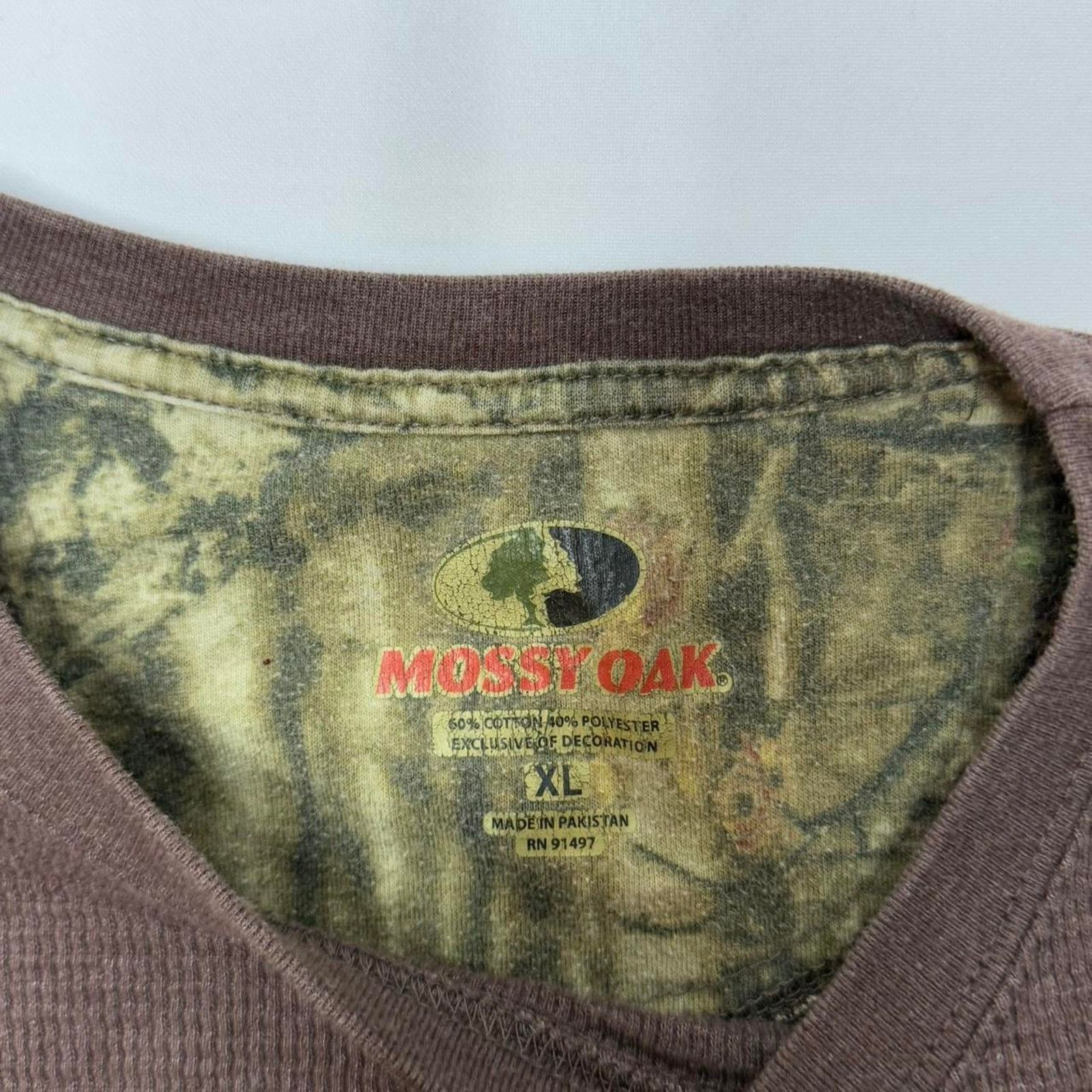 & Other Stories Mossy Oak Brown Waffle Thermal Shirt Camo Collar Men’s XL Size US XL / EU 56 / 4 - 2 Thumbnail