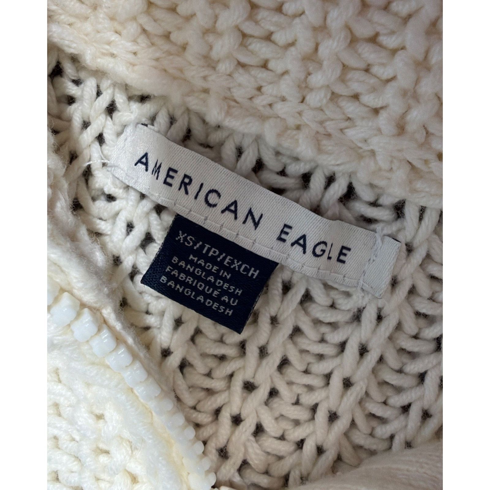 American Eagle Outfitters American Eagle Womens Ivory Knit Oversized Sweater XS Size XS / US 0-2 / IT 36-38 - 3 Thumbnail