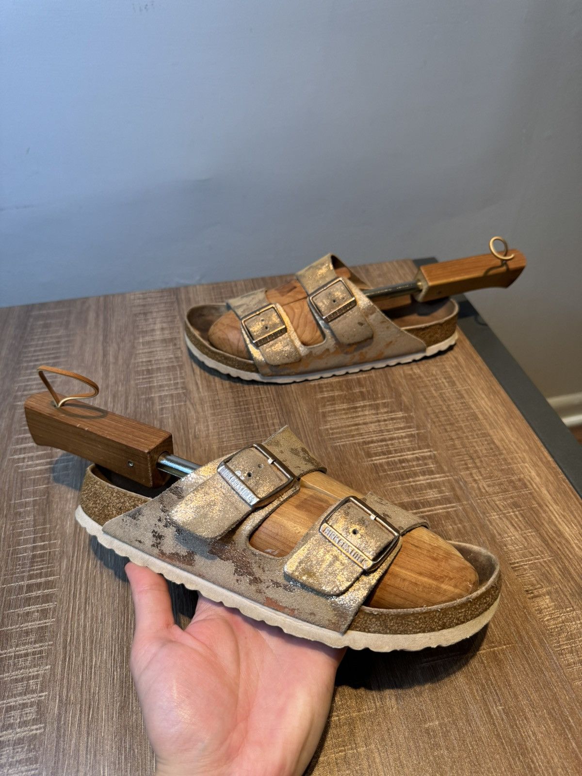 Birkenstock Birkenstock Arizona Suede Leather Sandals Copper Sz 9 40 Size US 9 / IT 39 - 1 Thumbnail