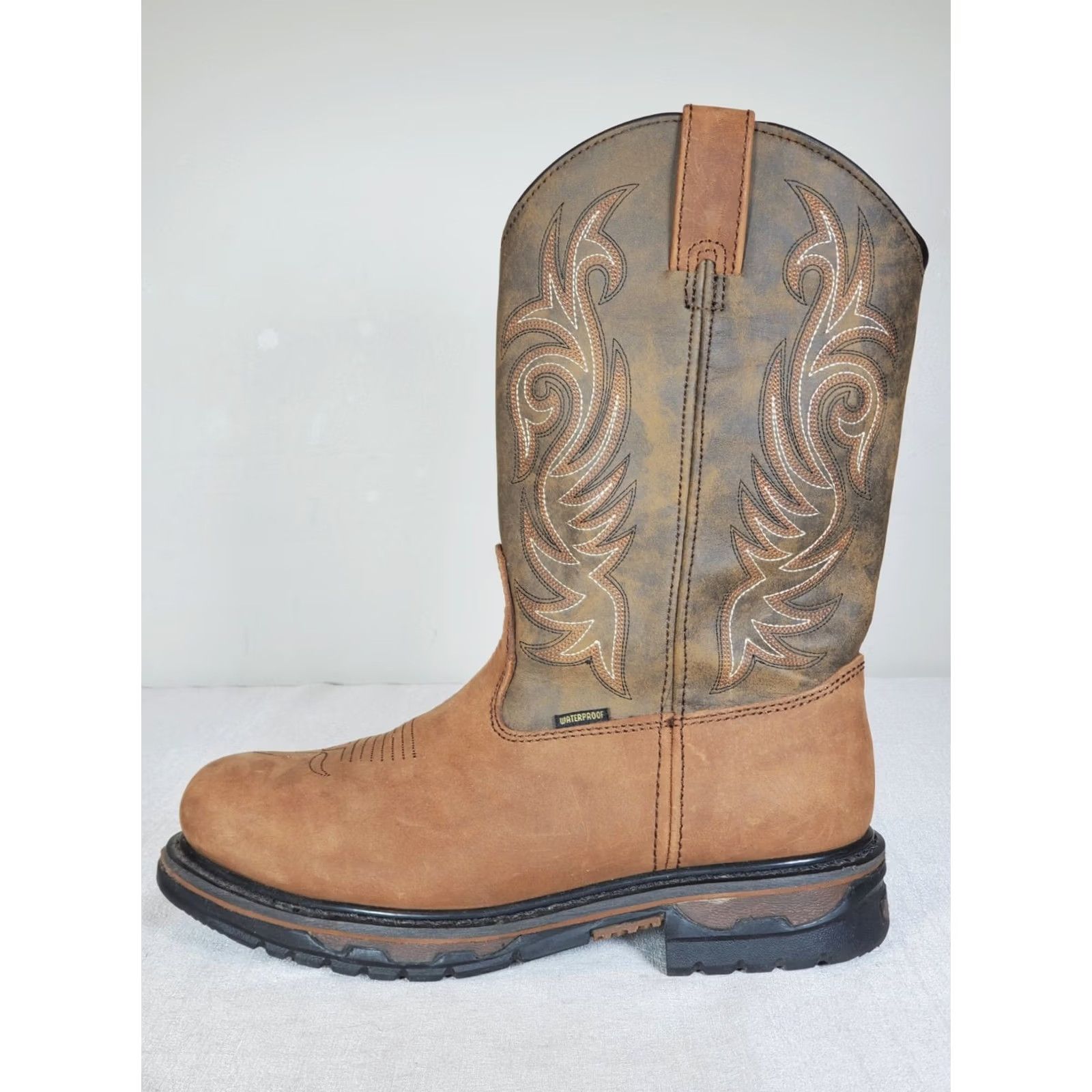 Vintage Laredo Hammer Waterproof Work Boots Cowboy Round Men's Tan US 9.5 D Size US 13 / EU 46 - 5 Thumbnail