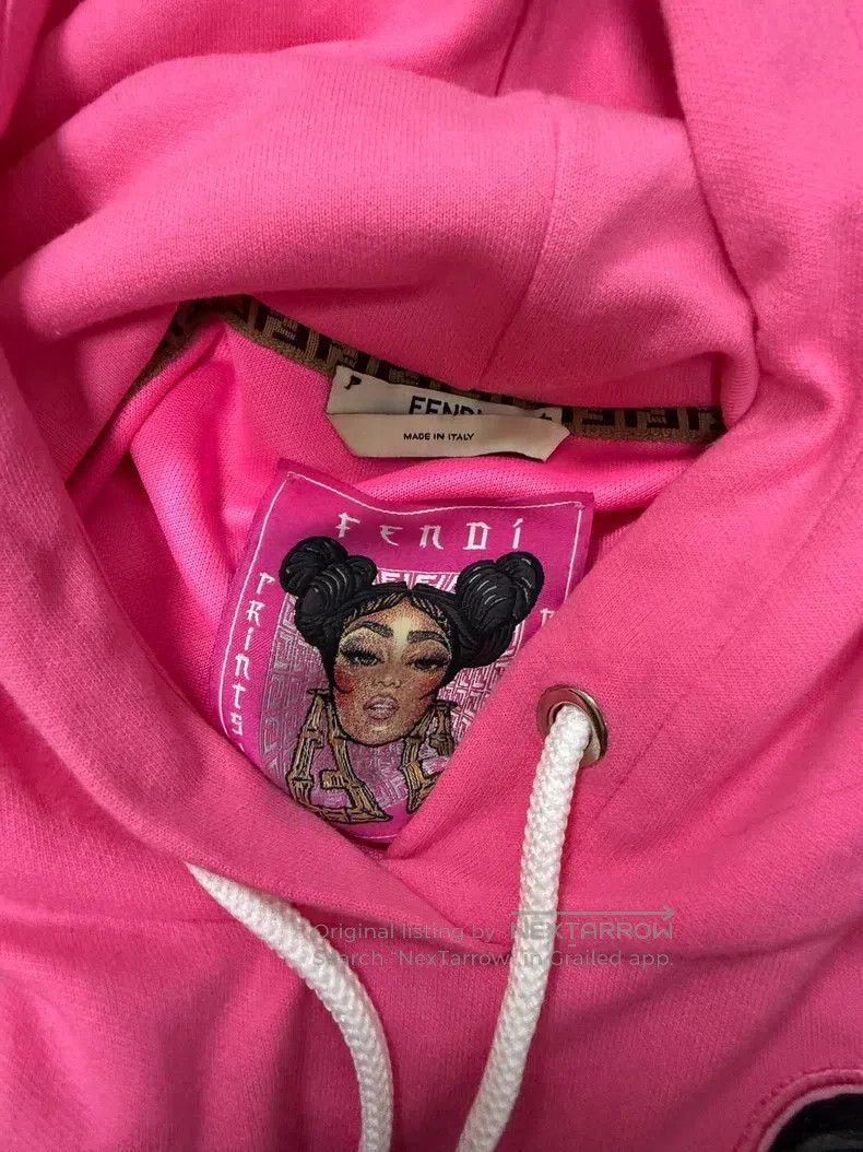 Fendi Fendi Pink Hoodie Sweatshirt - Letter Embroidery on Sleeve Size S / US 4 / IT 40 - 3 Thumbnail