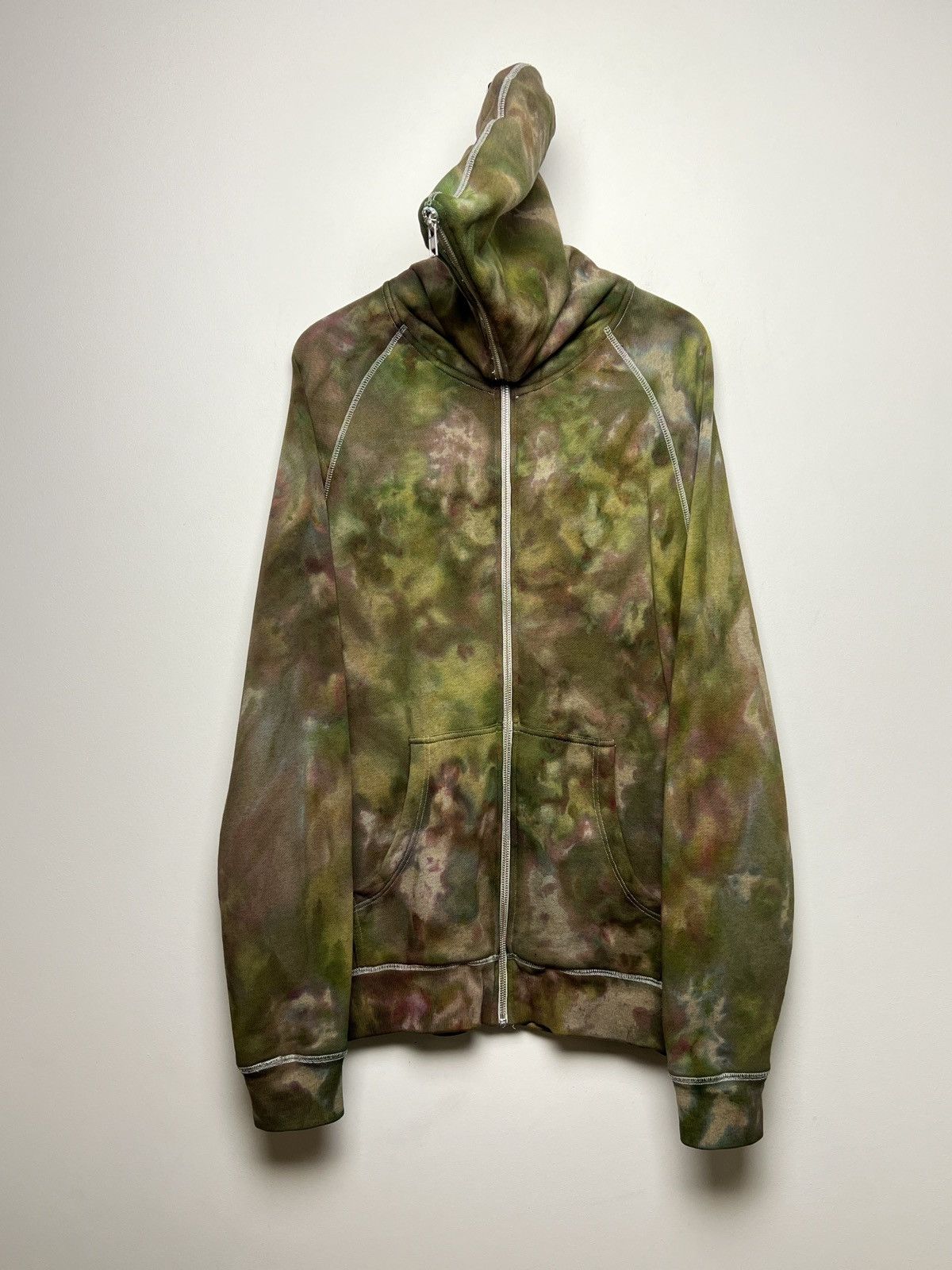 acne y2k full zip gimp camo tie dye solid hoodie