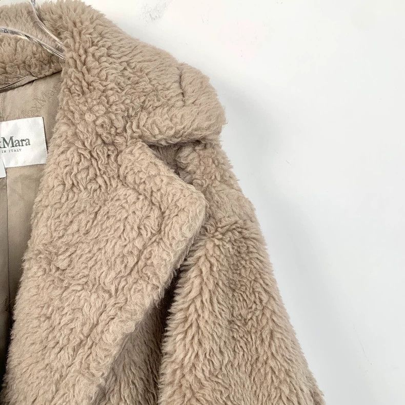 Max Mara Max Mara Teddy Apricot Alpaca Teddy Lapel Double-Breasted Size S / US 4 / IT 40 - 3 Thumbnail