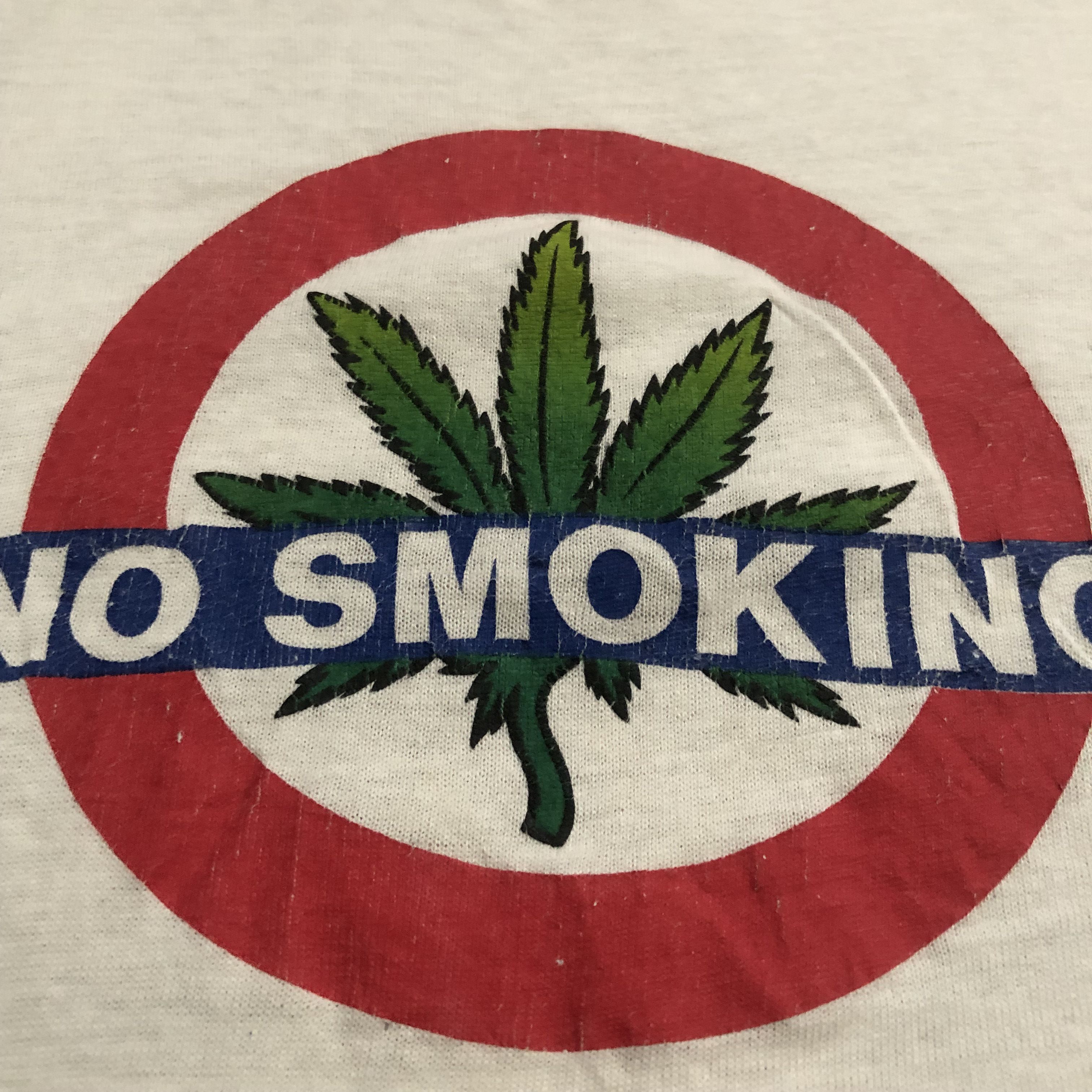 Hanes Vintage Distressed 80s Hanes No Smoking Marijuana shirt M Size US M / EU 48-50 / 2 - 1 Thumbnail