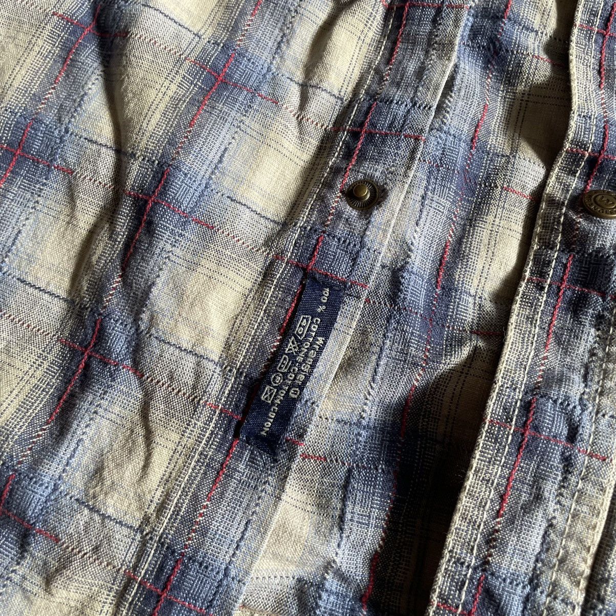 Vintage × Wrangler Rare 90s Vintage Wrangler indigo Aztec Western Shirt Strip Size US XXL / EU 58 / 5 - 4 Thumbnail
