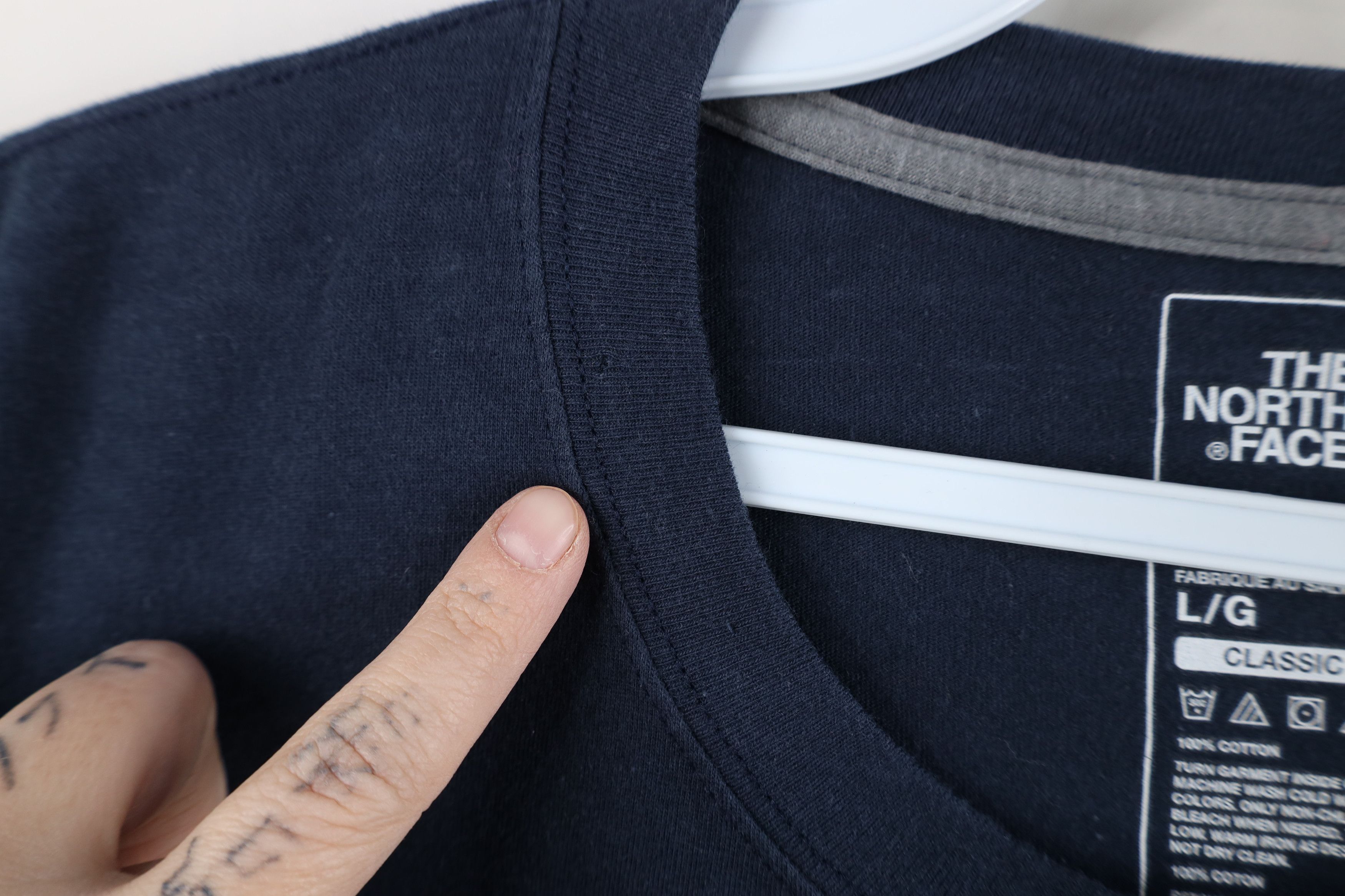 The North Face × Vintage The North Face Spell Out Short Sleeve Pocket T-Shirt Blue Size US L / EU 52-54 / 3 - 9 Thumbnail