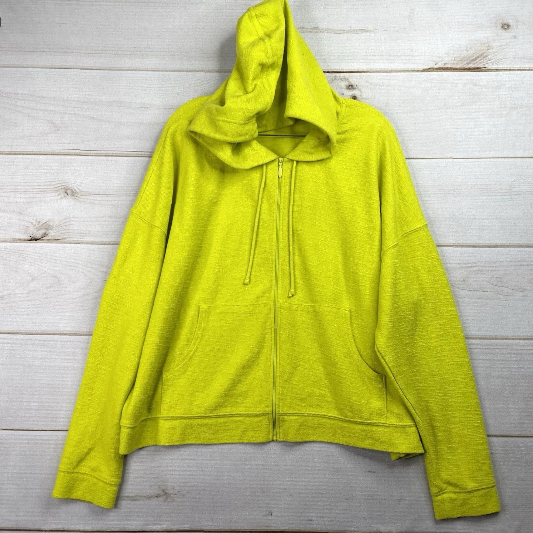 Old Navy **Old Navy 2XL Neon Yellow Hoodie Sweatshirt** User: **Old Navy 2XL Neon Yellow Full-Zip Hoodie Sweatshirt** Size XXL / US 16-18 / IT 52-54 - 2 Thumbnail