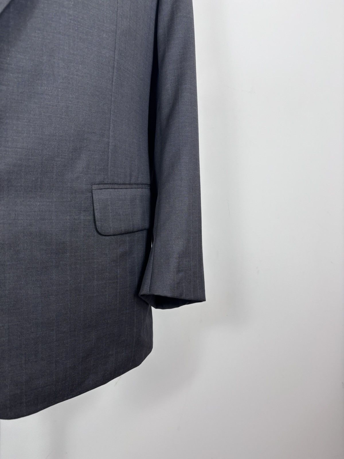 Corneliani Corneliani Men’s Vintage Grey Striped Wool Blazer Jacket Size 42R - 7 Thumbnail