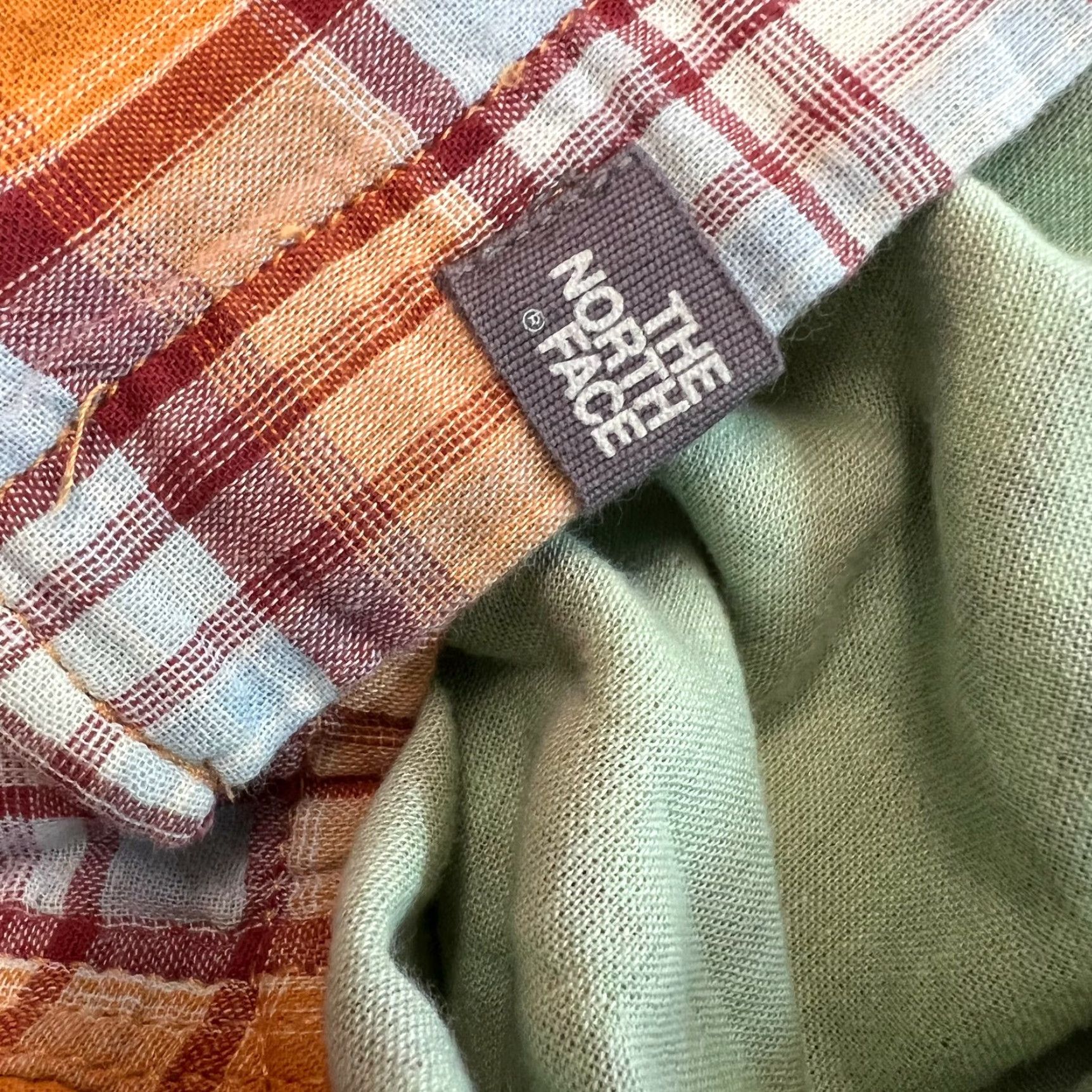 The North Face The North Face Button Up Shirt Plaid Orange XL Adult Men Casual Short Sleeve 100% Cotton/Auburn Orange Plaid Shirt Size US XL / EU 56 / 4 - 7 Thumbnail