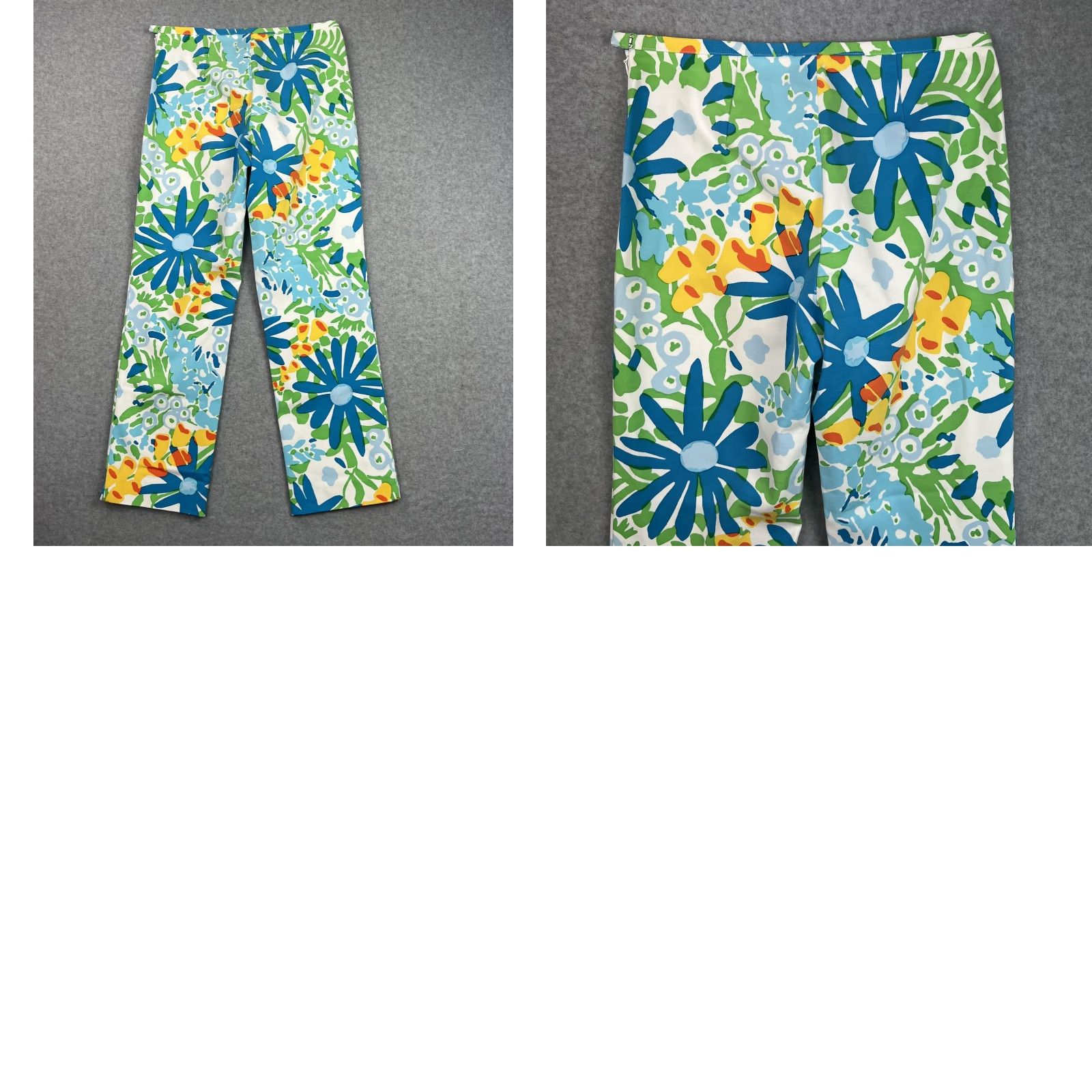 J.McLaughlin J.McLaughlin Pants Womens 0 Multicolor Floral Print Side Zip Straight Leg Bright Size 25" / US 0 / IT 36 - 9 Thumbnail