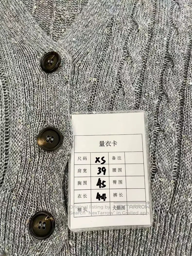 Brunello Cucinelli Brunello Cucinelli Grey-blue sequined knitted cardigan, sh Size XS / US 0-2 / IT 36-38 - 7 Thumbnail