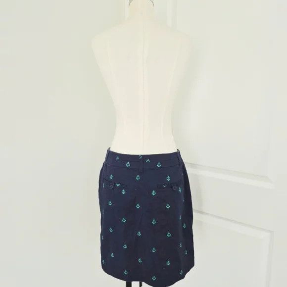 Vacation British Khaki Embroidered Anchor Skirt Nautical Summer Size 30" / US 8 / IT 44 - 4 Thumbnail