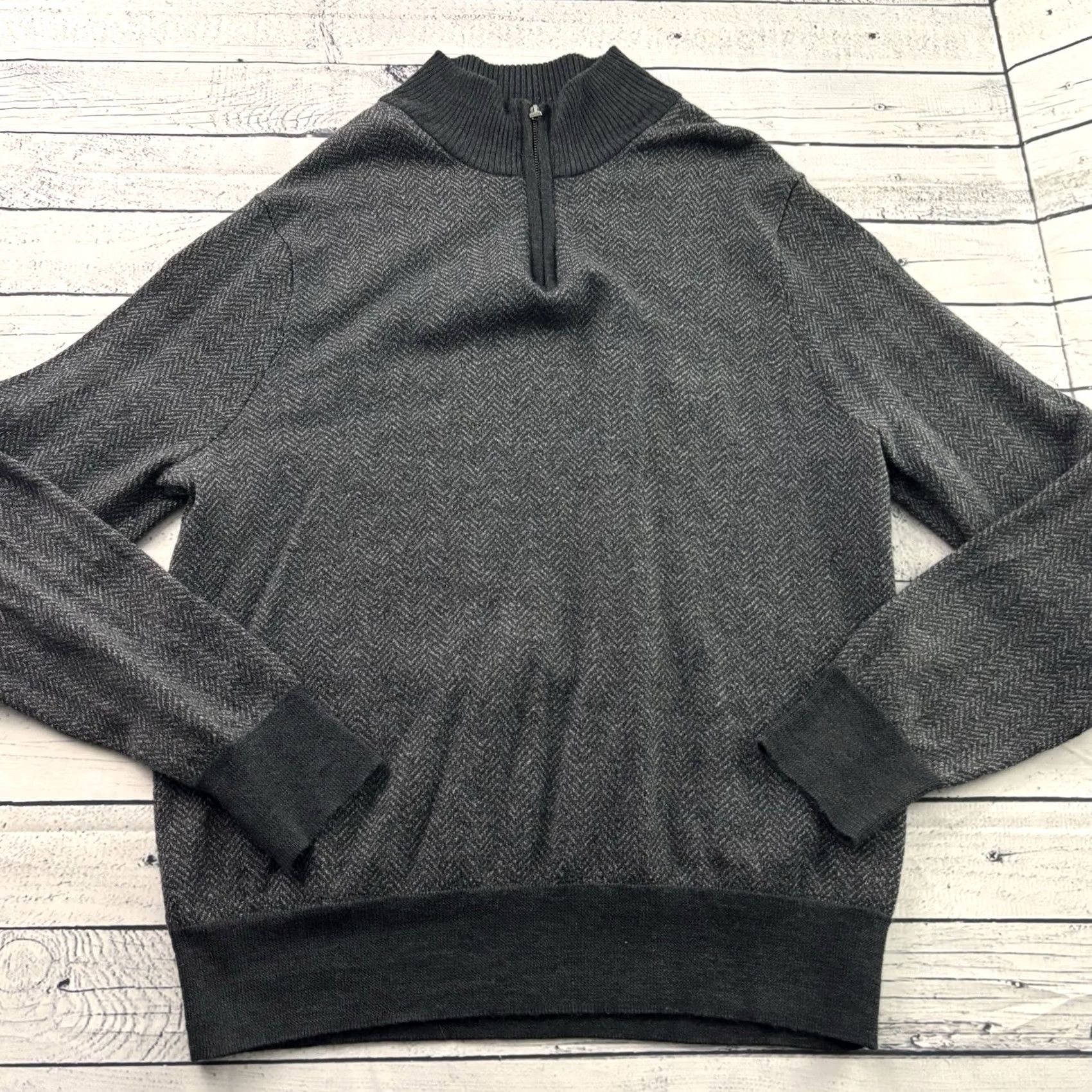 Bonobos Bonobos Slim Merino Wool 1/4 Zip Pullover Sweater Men's XL Gray Shirt Size US XL / EU 56 / 4 - 2 Thumbnail