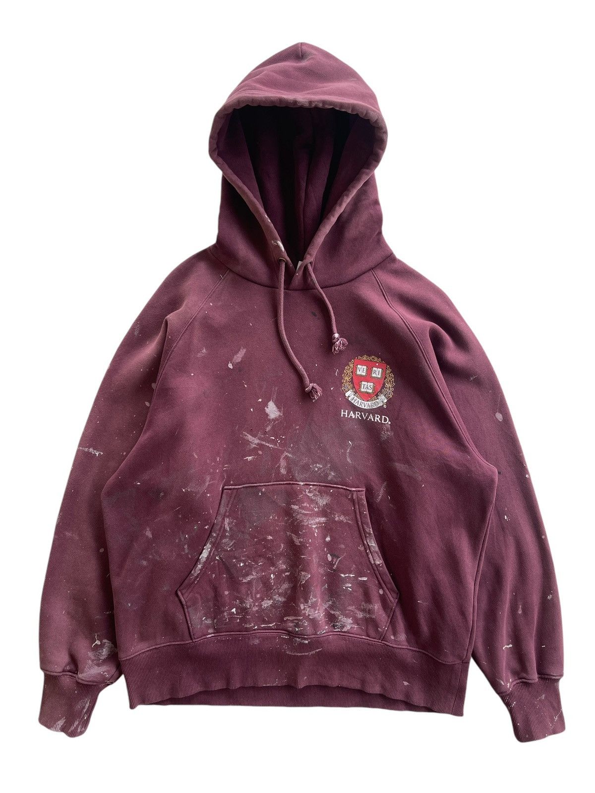 Vintage Vintage Harvard University Paint Splatter Faded Hooded Size US L / EU 52-54 / 3 - 1 Thumbnail
