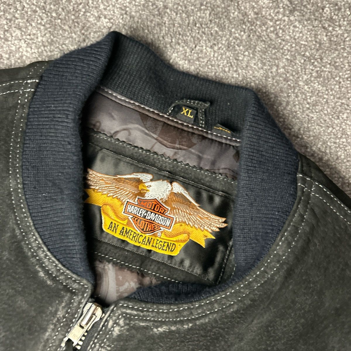 Harley Davidson Rare Y2K Harley Davidson Suede Bomber Jacket with Back Hit Size US XL / EU 56 / 4 - 4 Thumbnail