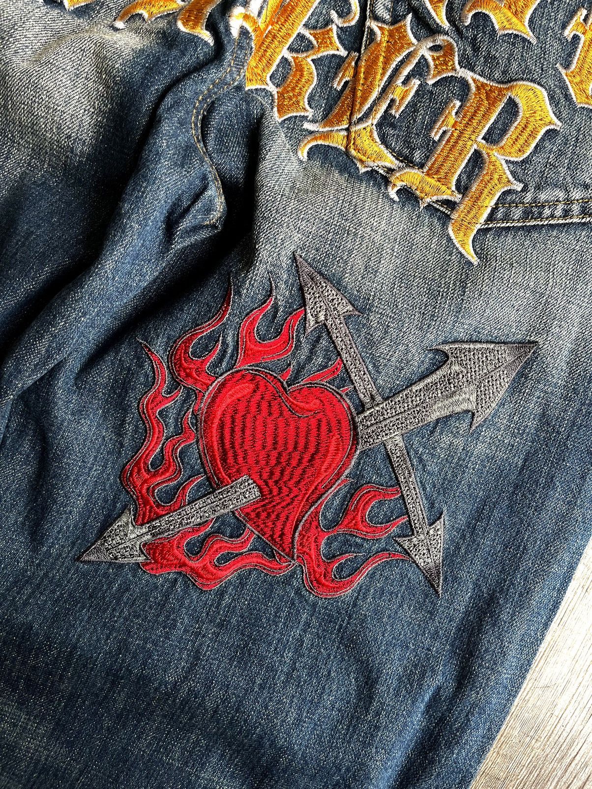 Y2K BAGGY PANTS COOL DRIVE STRIKER EMBROIDERY VINTAGE