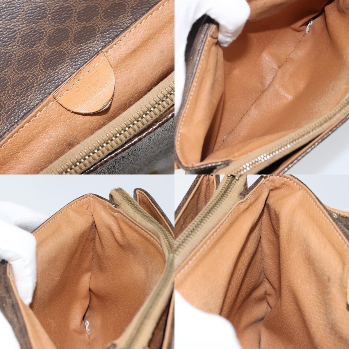 Celine CELINE Macadam Canvas Shoulder Bag Pvc Leather Brown Gold Size ONE SIZE - 11 Thumbnail