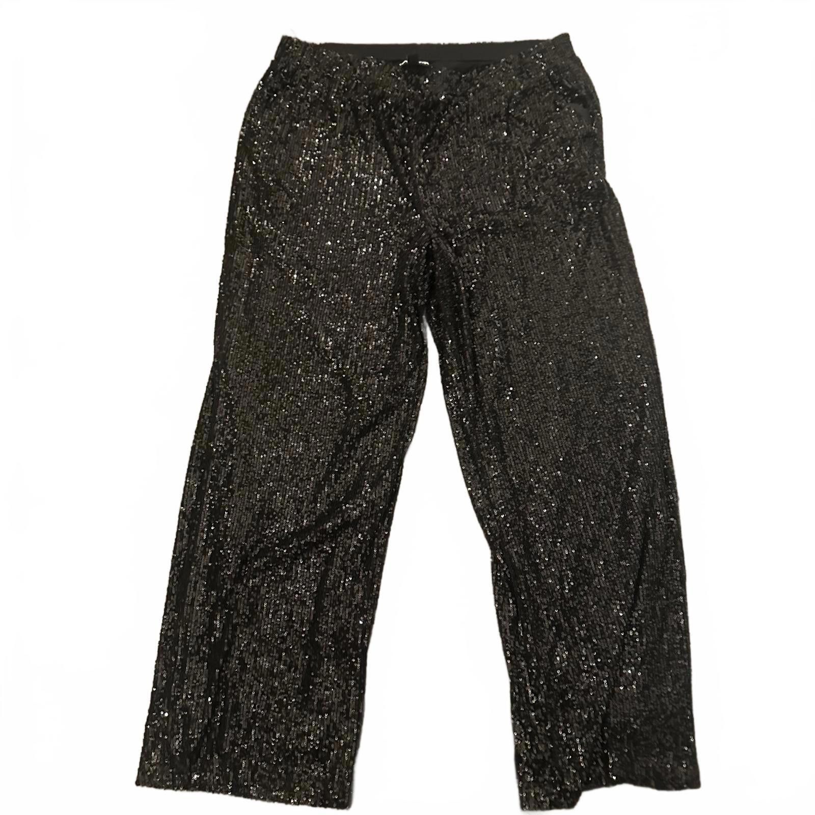 Designer Cable + Gauge Sparkling Black Sequin Pants Size 40" / US 18 - 1 Preview