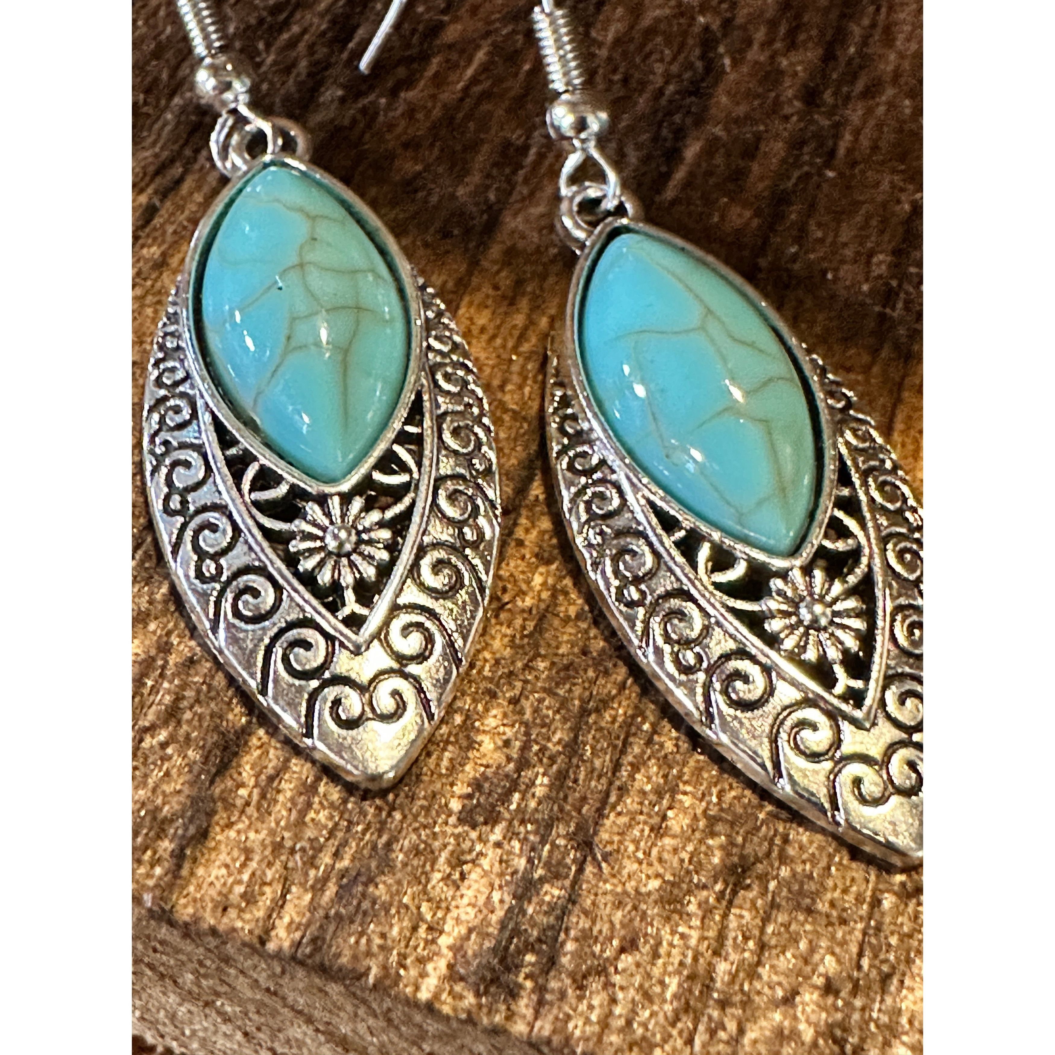 Other Boho Vintage Chic Southwestern Dangle Wire Earrings, Turquoi Size ONE SIZE - 8 Thumbnail