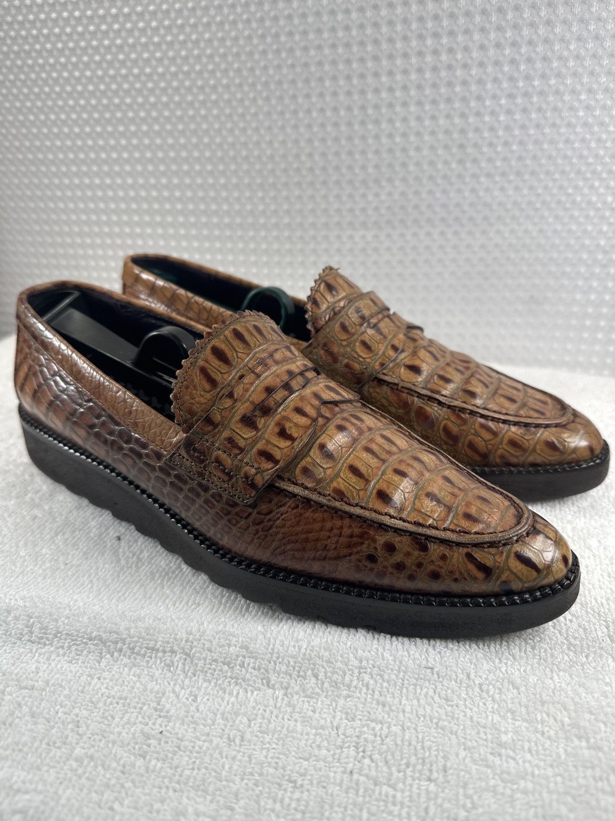 Donald Pliner Donald J Pliner Sport Danisa Croc Embossed Leather Loafers Size US 9 / IT 39 - 2 Thumbnail