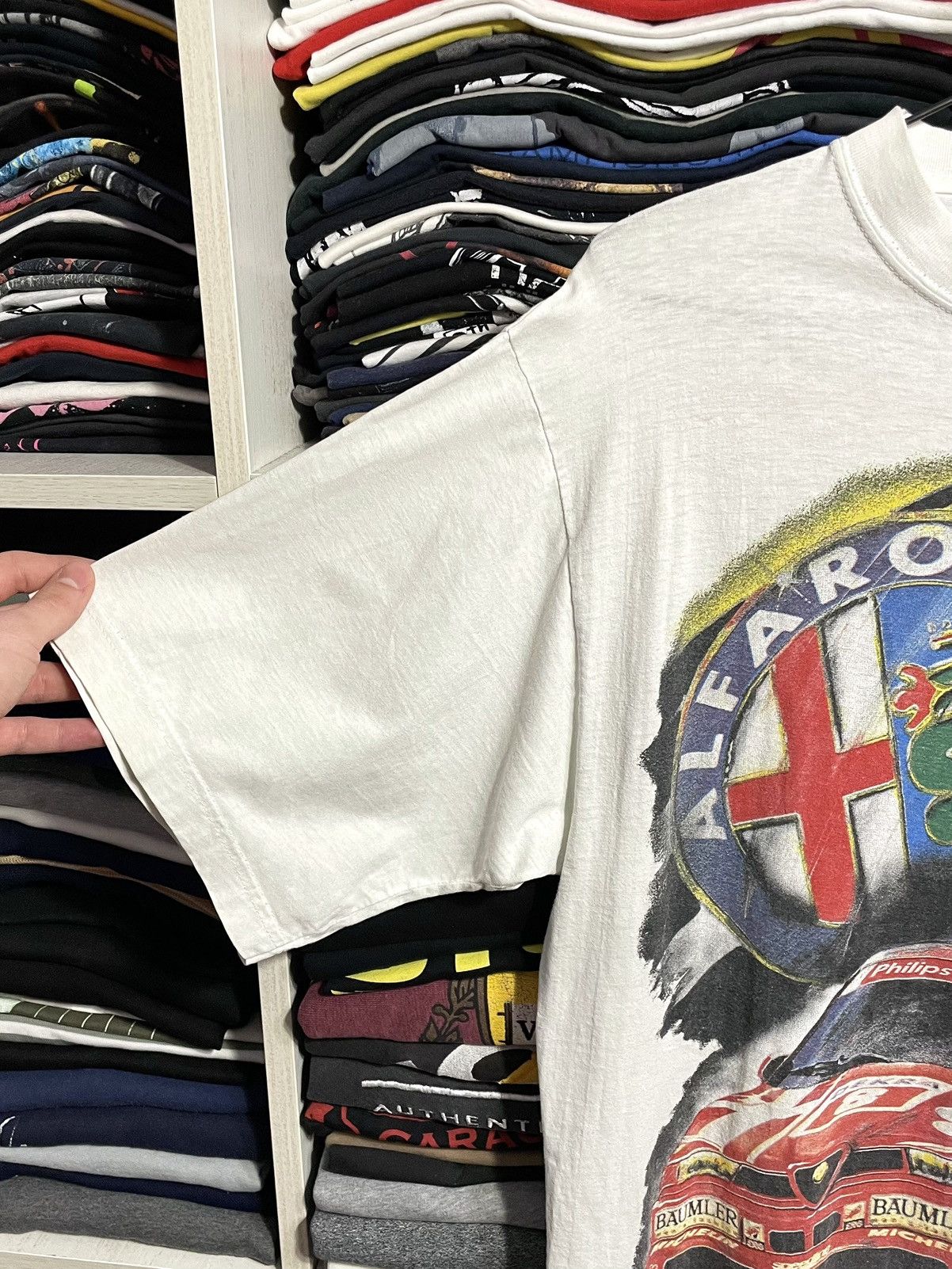 Vintage Vintage 90s Alfa Romeo Corse Over Print Racing T-Shirt Size US L / EU 52-54 / 3 - 8 Thumbnail