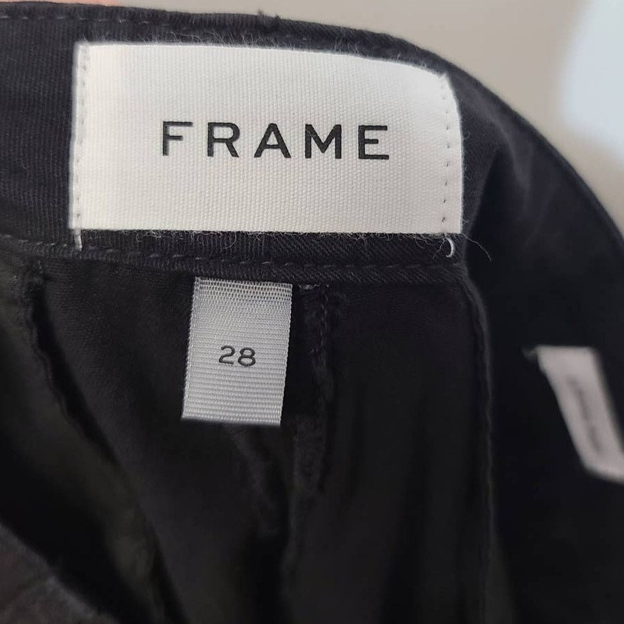Frame FRAME Women's Le Tomboy Trousers Size 28 Black Distressed Size 28" / US 6 / IT 42 - 4 Thumbnail