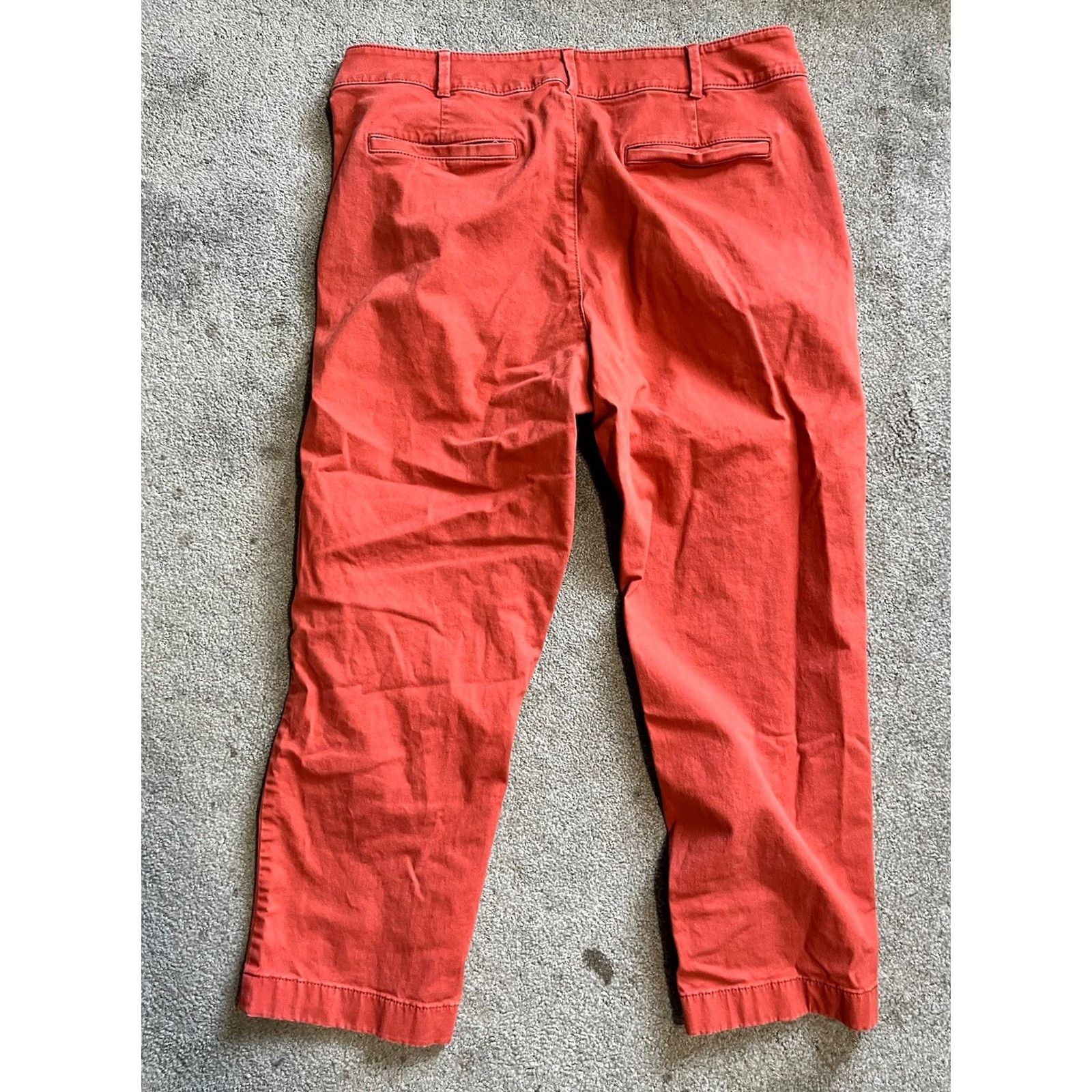 Ann Taylor ANN TAYLOR LOFT Marisa Orange straight leg pants size 12 Women Chino Cotton Dress Pants Regular Size 34" / US 12 / IT 48 - 3 Thumbnail