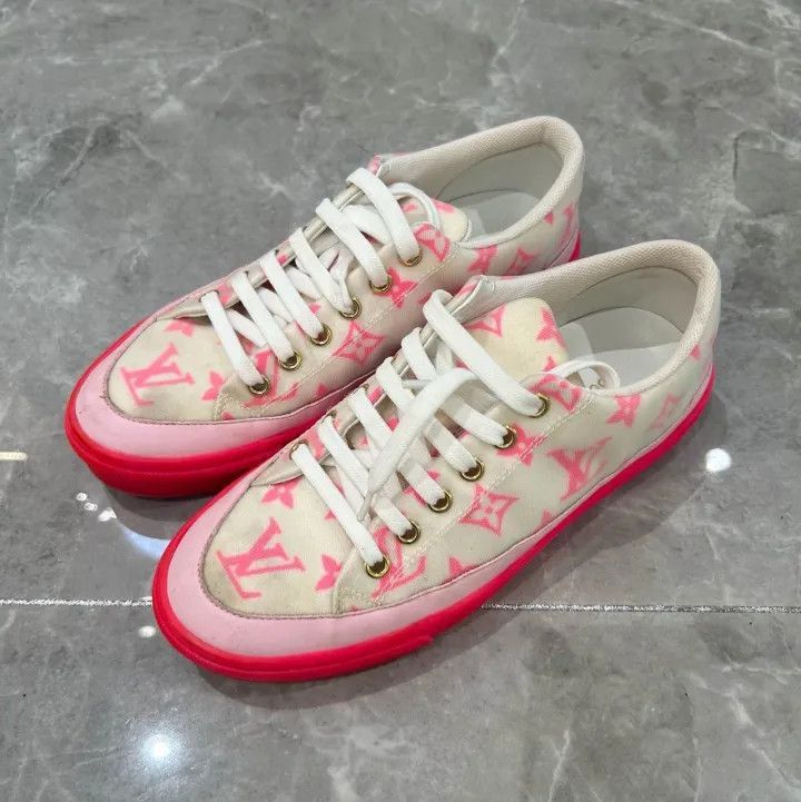 Louis Vuitton Louis Vuitton Pink White Stellar Sneakers for Women -2508 Size US 5 / IT 35 - 1 Thumbnail