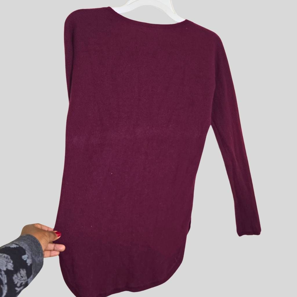 Cynthia Rowley Cynthia Rowley 100% Cashmere Sweater Burgundy Wine Split Hem Size M / US 6-8 / IT 42-44 - 13 Thumbnail