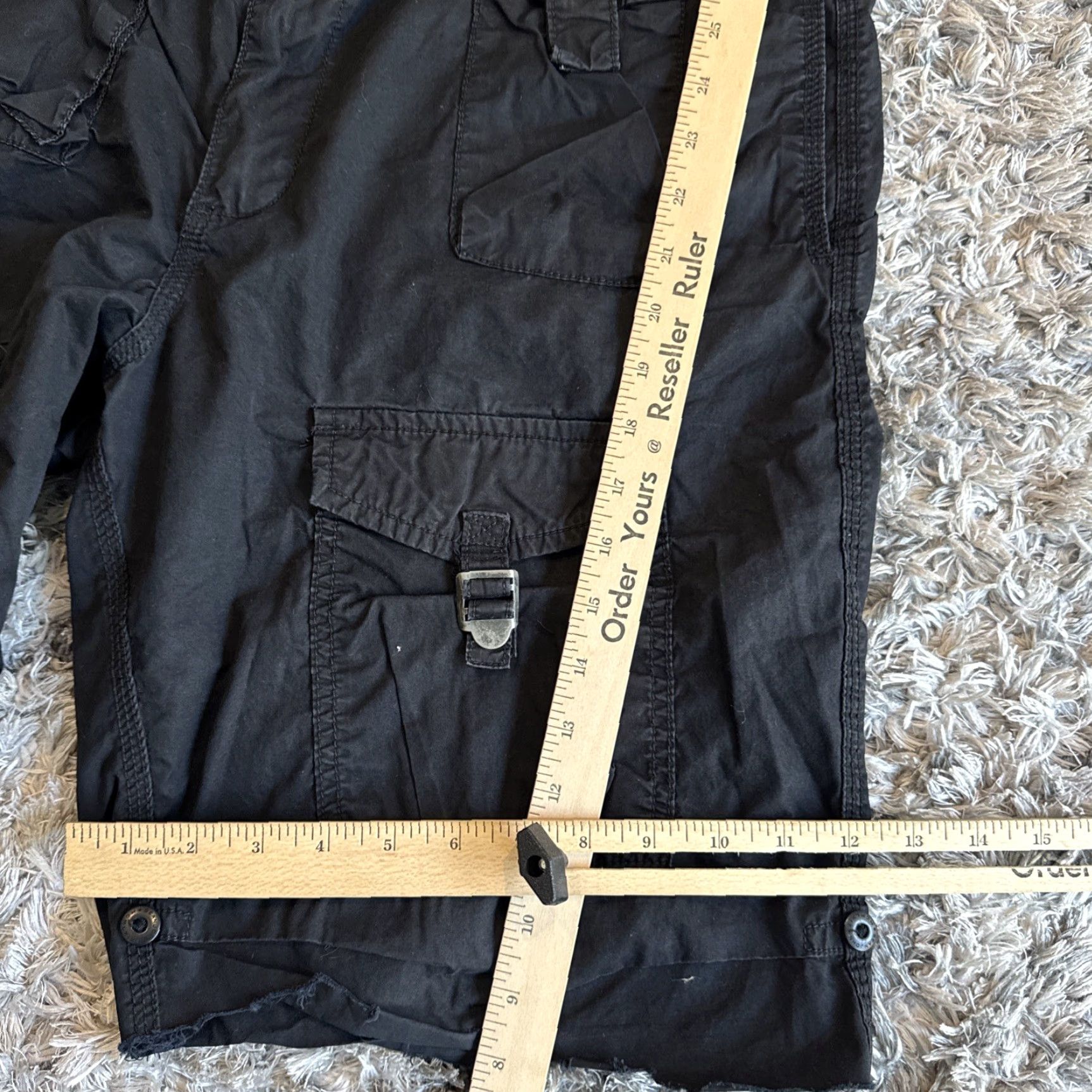Sean John VINTAGE Sean John Cargo Shorts Men 36 Black Cropped 00’s Y2K Size US 36 / EU 52 - 7 Thumbnail