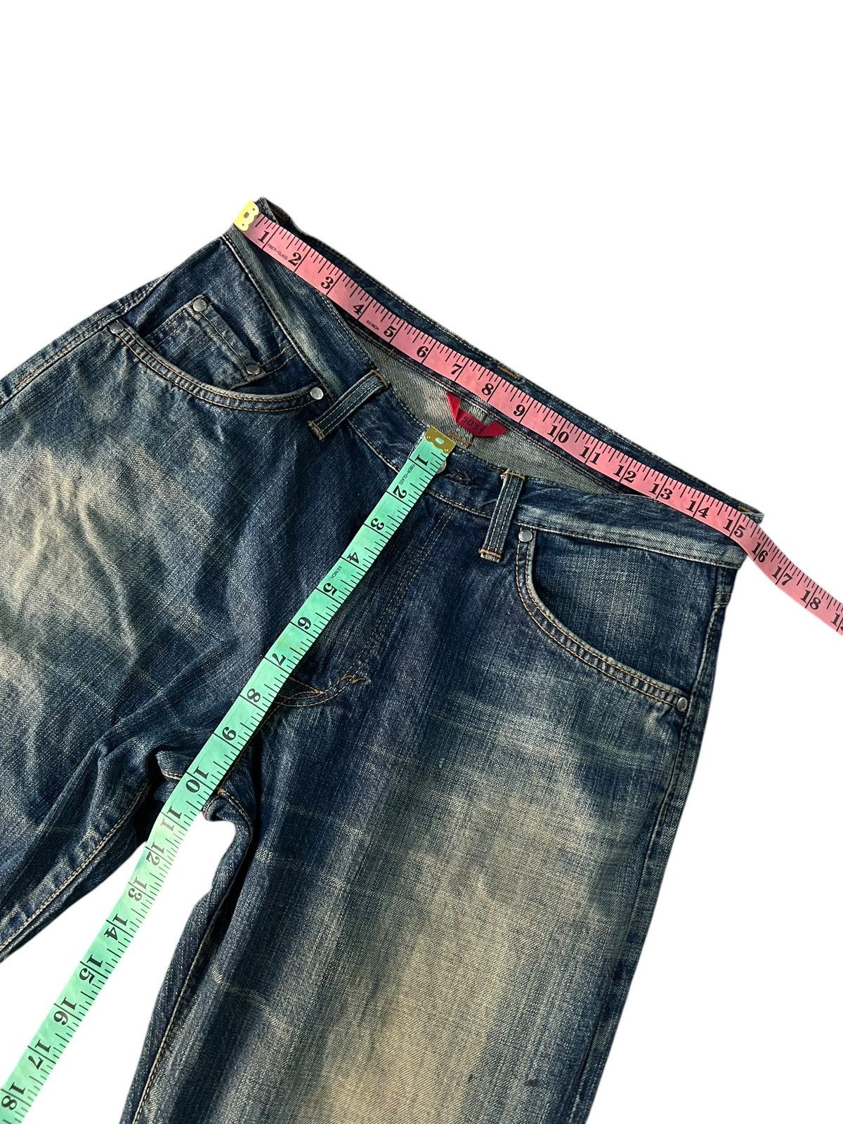 Edwin × If Six Was Nine × Le Grande Bleu (L.G.B.) 💥BAGGY💥VINTAGE EDWIN 503S DISTRESS MUD WASH JEANS Size US 31 - 15 Thumbnail
