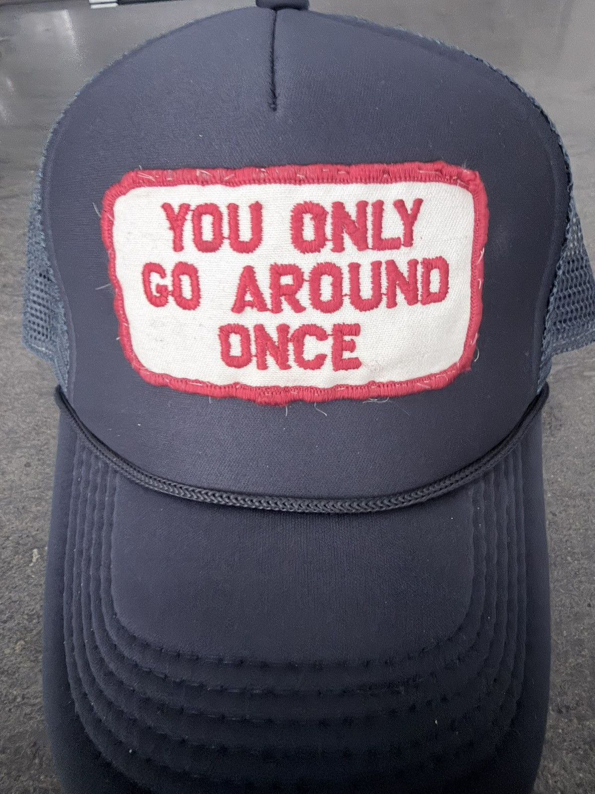 Other Vintage 90’s Patch on New Navy Blue Trucker Hat Size ONE SIZE - 3 Thumbnail
