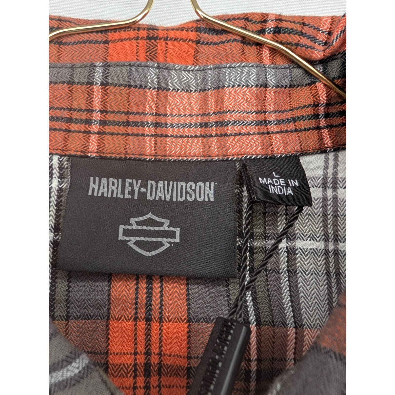Harley Davidson NWT Harley Davidson Men's Block Font Yarn Dyed Plaid Shirt Size US L / EU 52-54 / 3 - 7 Thumbnail