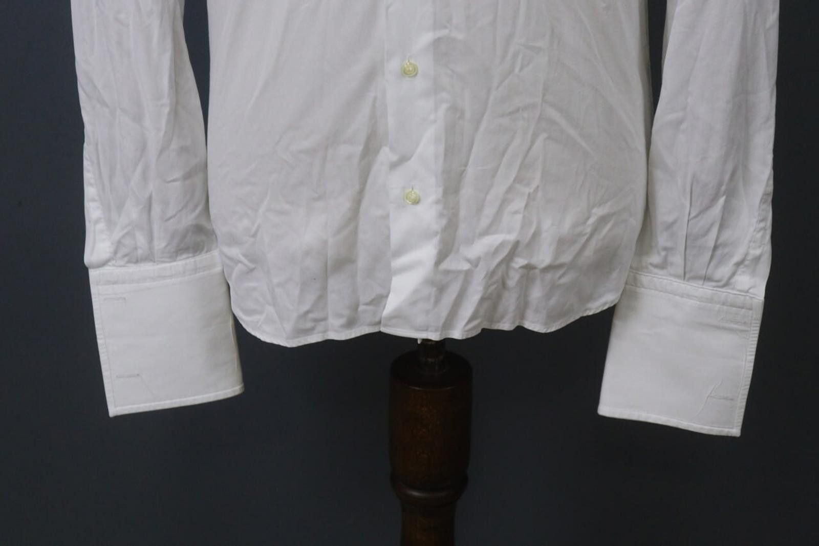 Designer Boggi White Cotton Collared Front Dress Shirt Size 40 Size 38R - 3 Thumbnail