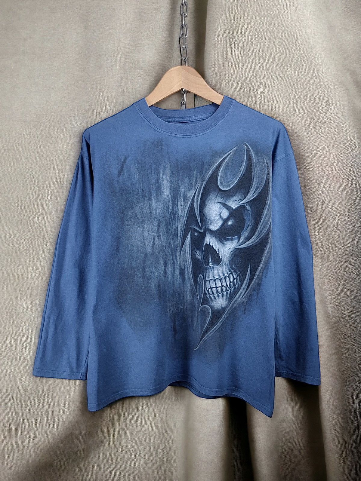Band Tees Y2K Vintage Death Black Metal Neo Tribal Skull Long Sleeve Size US M / EU 48-50 / 2 - 1 Thumbnail