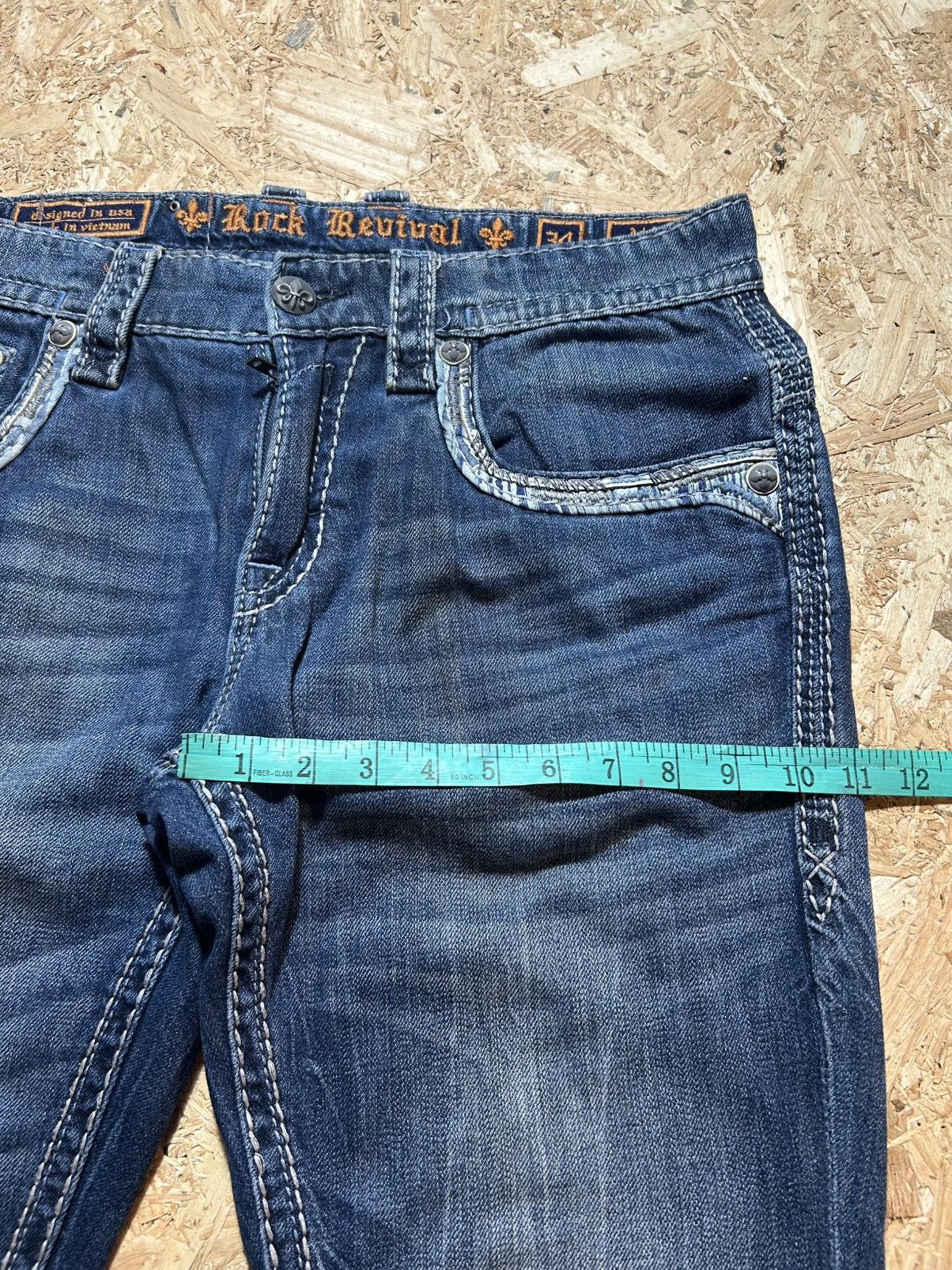 Rock Revival Rock Revival Blue Medium Wash Straight Fit Jeans Size US 36 / EU 52 - 16 Thumbnail