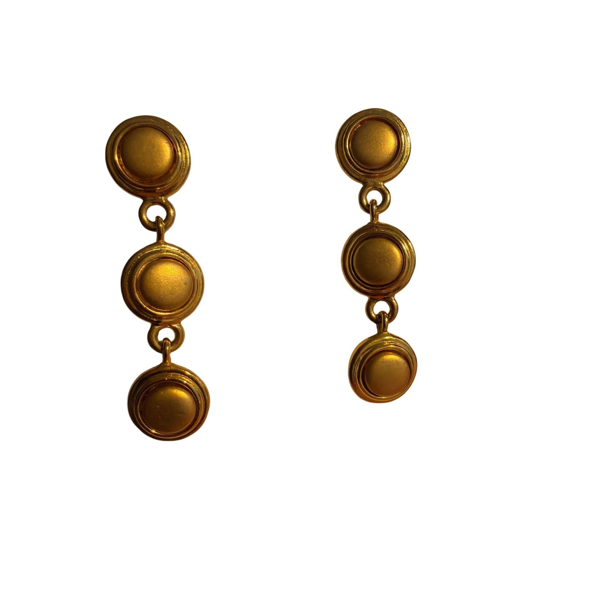 Liz Claiborne Vintage Liz Claiborne Gold Tone Dangle Earrings Circle Pierc Size ONE SIZE - 1 Thumbnail