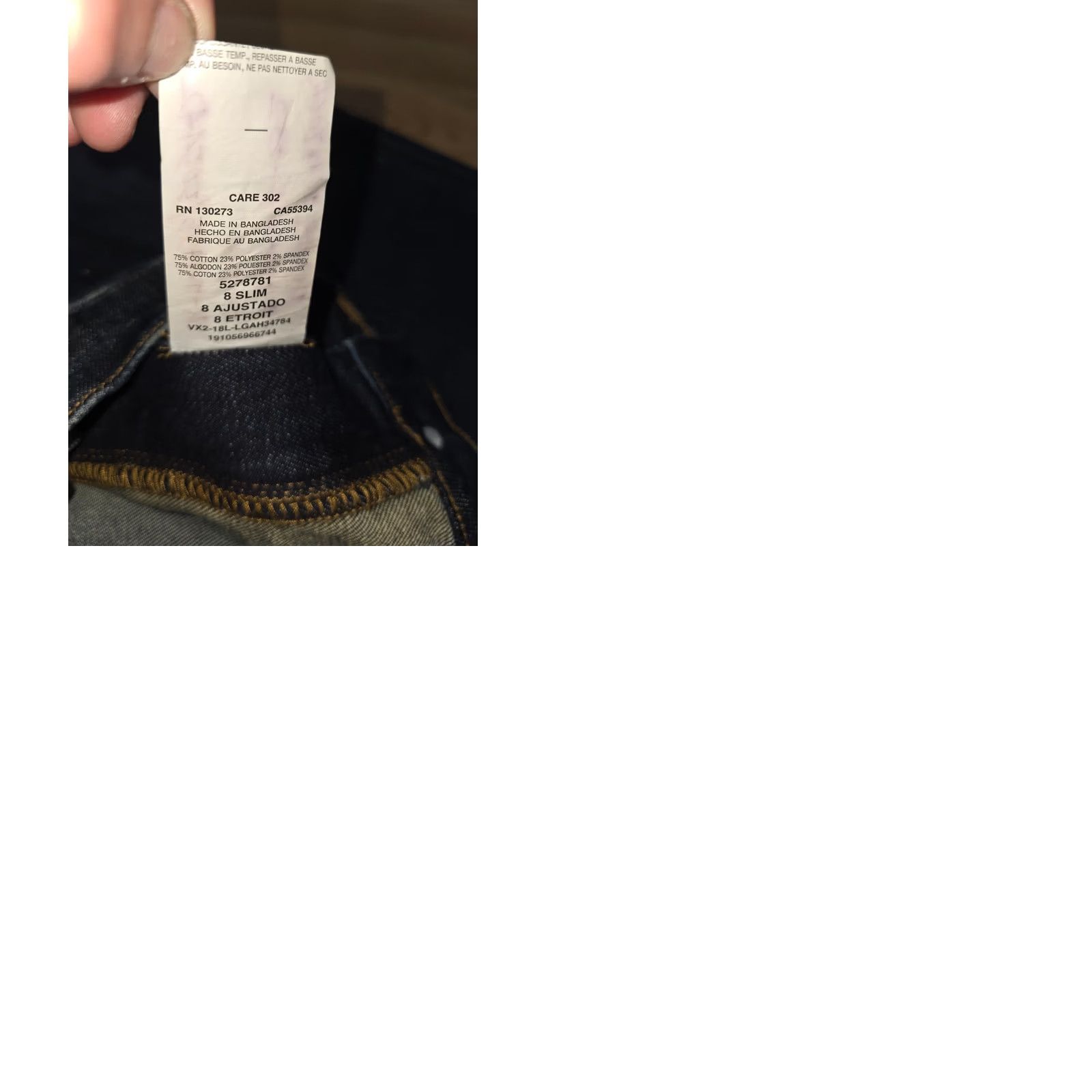Vintage Straight Jeans Women's Blue Cotton Slim Fit Mid Rise Distressed 5 Pockets Button Closure USA Theme 8 Regular Women’s Pants Size 28" / US 6 / IT 42 - 9 Thumbnail