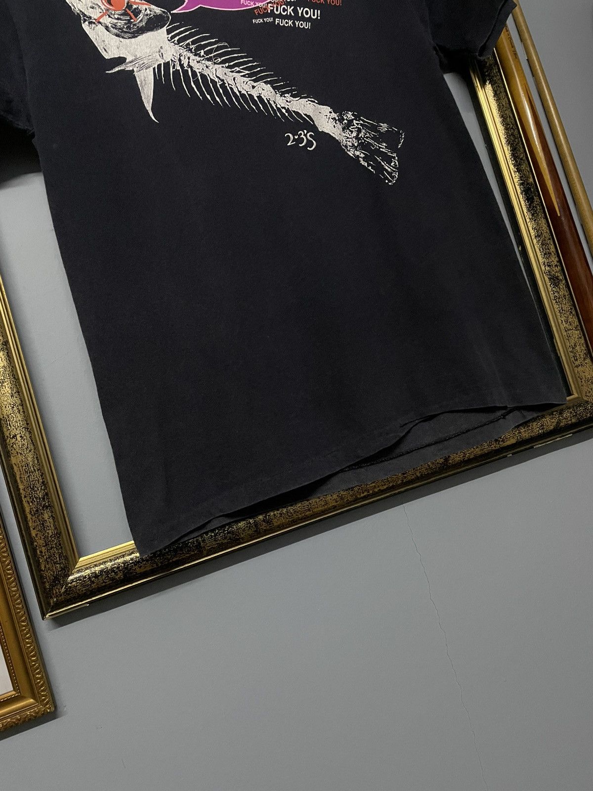 Vintage Vintage 90s Single Stitch ‘Fuck U’ Fish Skeleton Rebellious Size US L / EU 52-54 / 3 - 5 Thumbnail