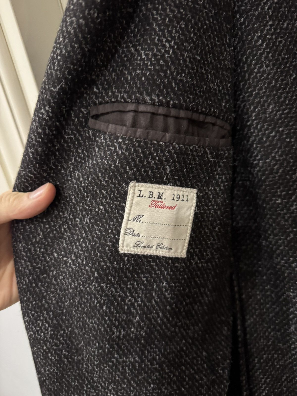 L.B.M. 1911 LBM 1911 Mens 3 button overcoat salt & peppe4 Size 52R - 6 Thumbnail