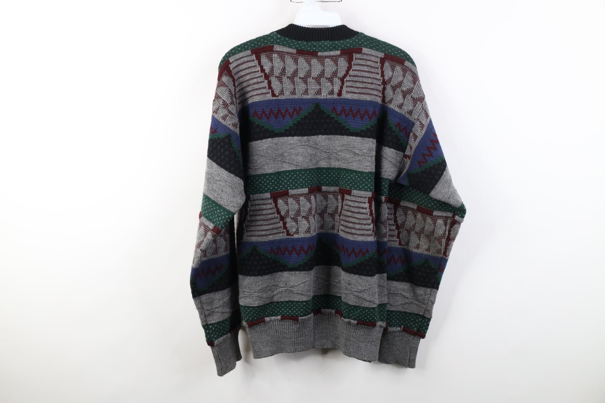 Vintage Vintage 90s Coogi Style Geometric Knit Crewneck Sweater Size US S / EU 44-46 / 1 - 8 Thumbnail
