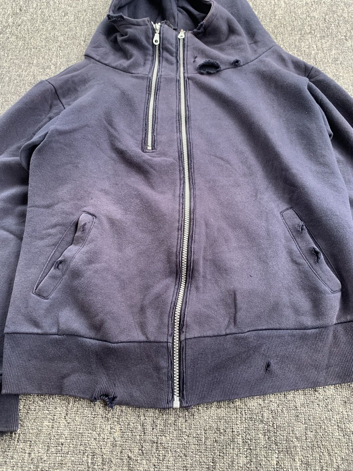 Other Topswake Distressed Double Zip Vintage Sunfaded Hoodie Size US L / EU 52-54 / 3 - 7 Thumbnail