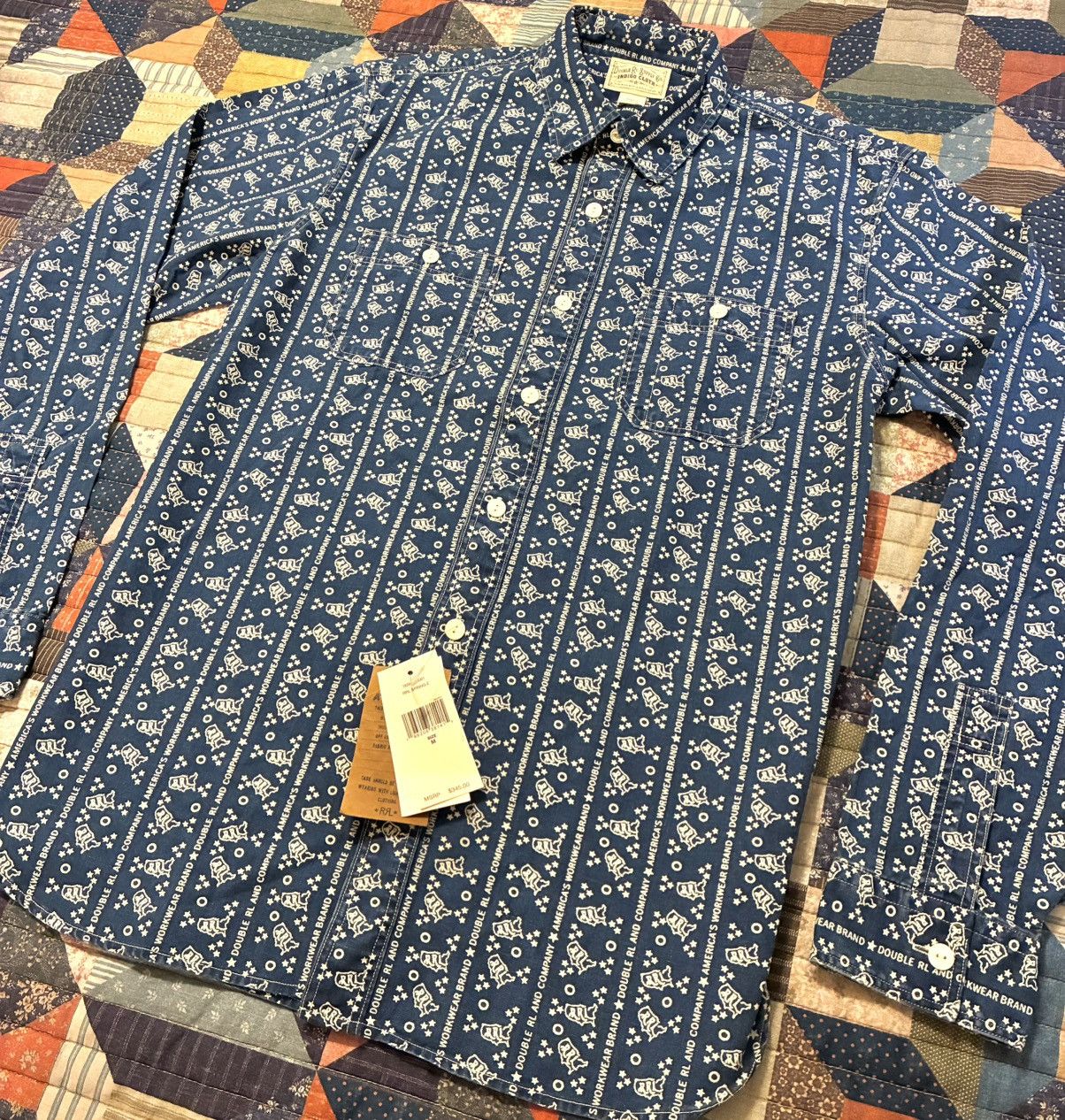 RRL Ralph Lauren DOUBLE RL RALPH LAUREN RRL INDIGO BUTTON UP SHIRT- SIZE MED Size US M / EU 48-50 / 2 - 5 Thumbnail