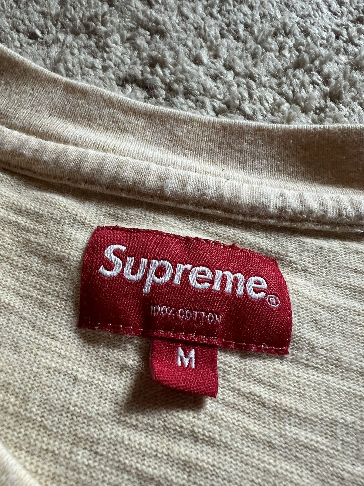 Supreme Supreme S/S Pocket Tee Light Yellow Size US M / EU 48-50 / 2 - 4 Thumbnail